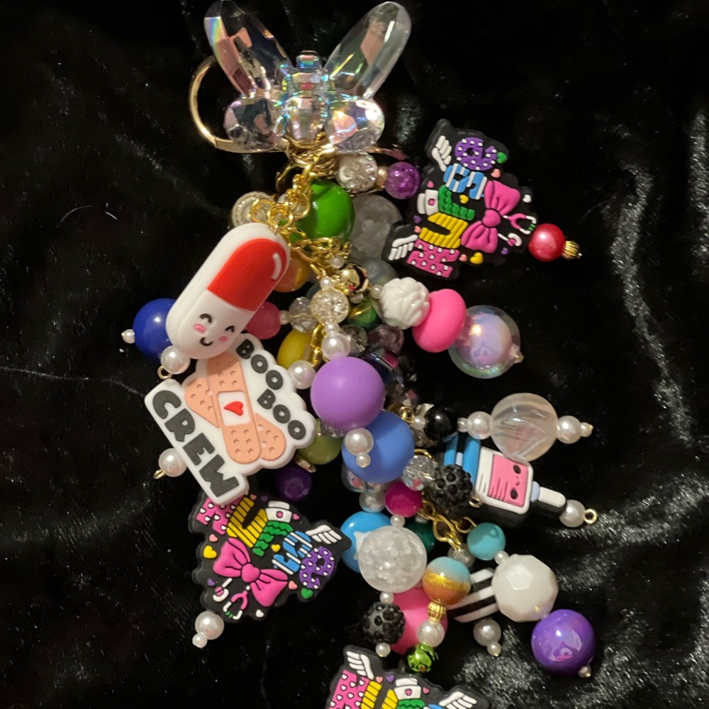 Colorful Beaded Keychain boo boo crew